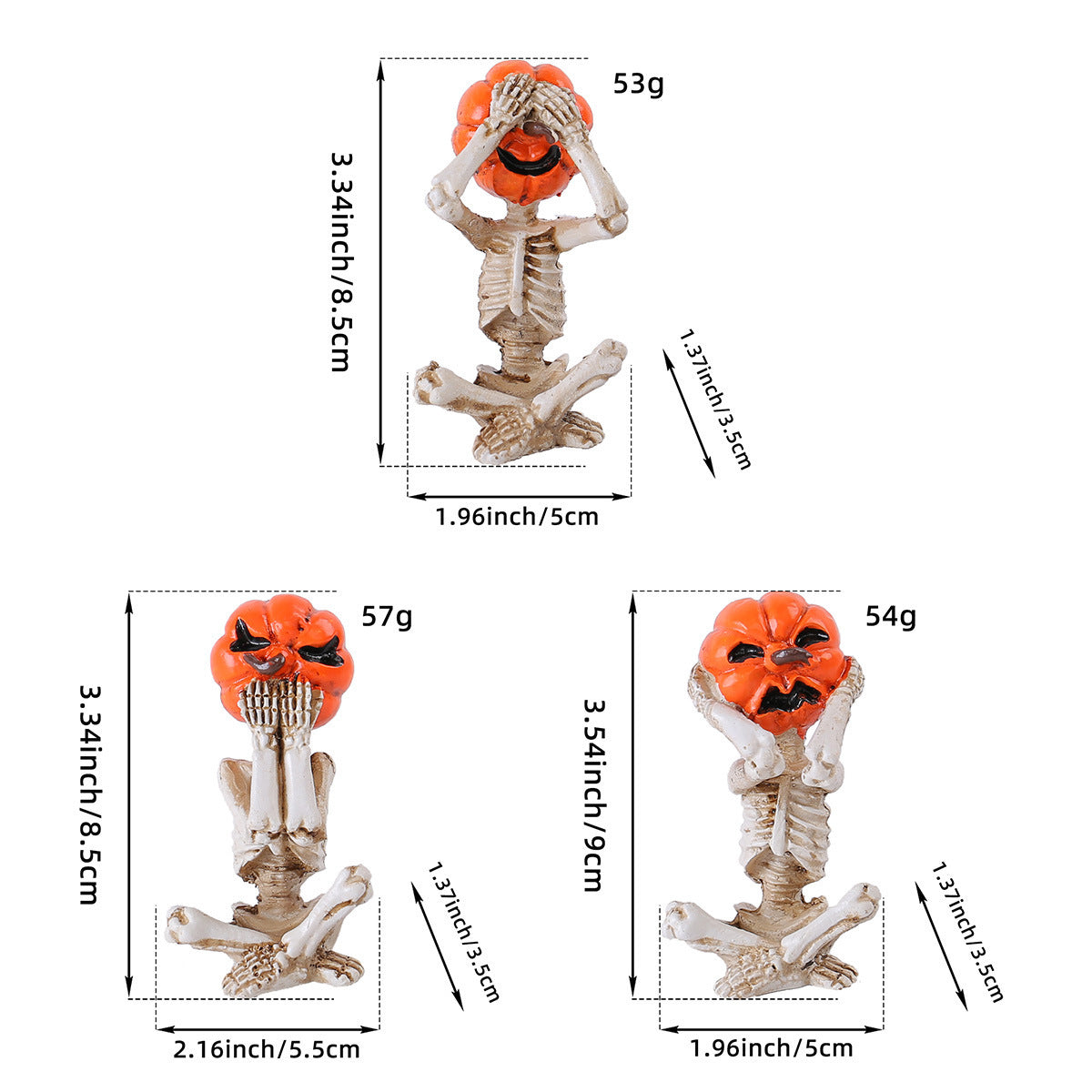 Pumpkin Head Skull Doll Ornaments