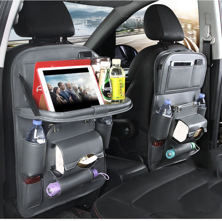 PU Leather Car Multifunction Seat Back Organizer with Tray