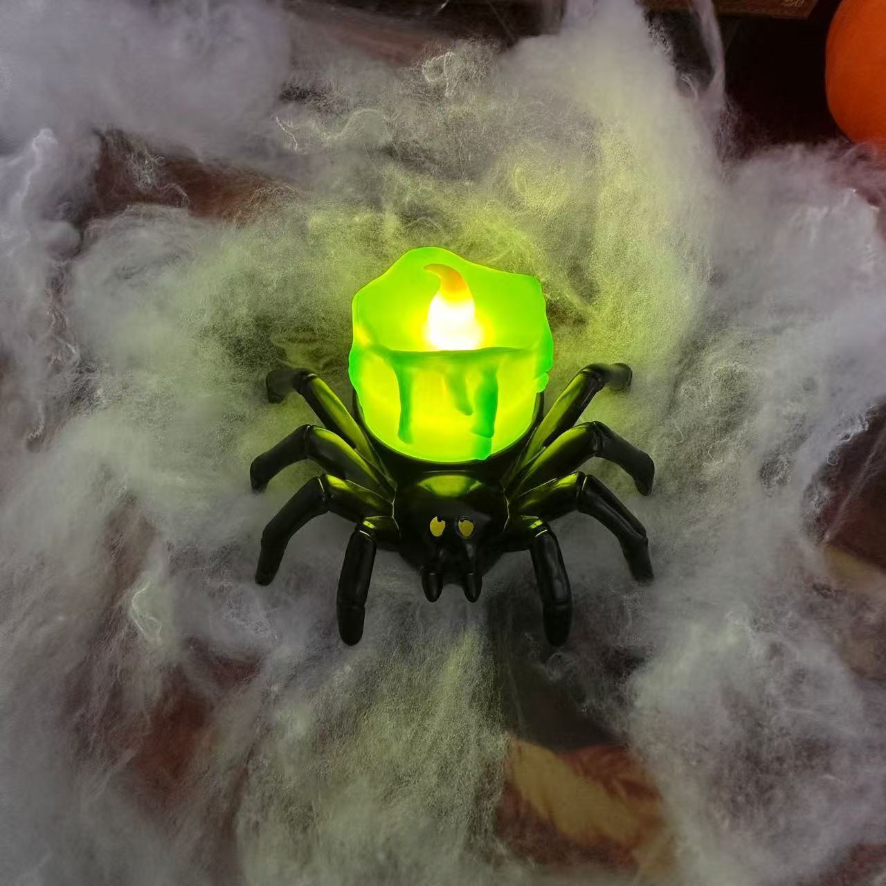 Spooky Pumpkin Spider Candle Light
