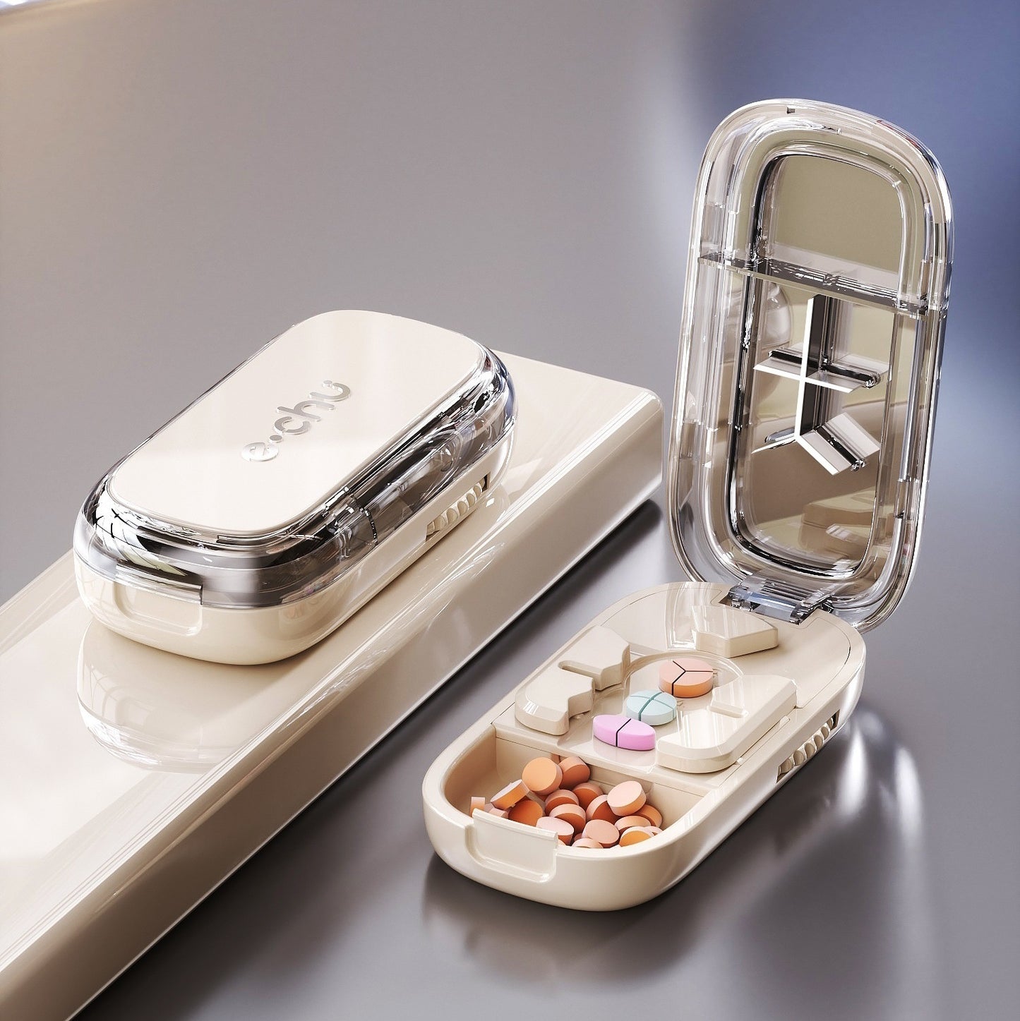 Sub-Packing Medicine Box & Pill Cutter