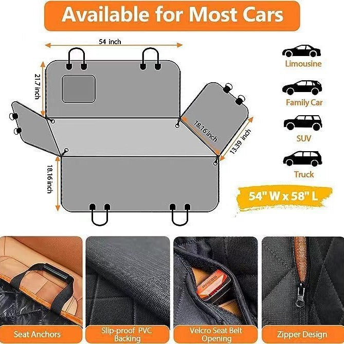 Pet Car Rear Seat Mat Water & Dirt Resistant
