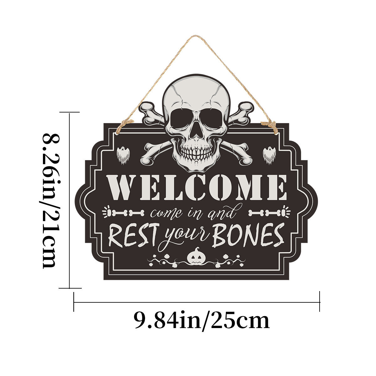 Wooden Ghost Doorplate Decor