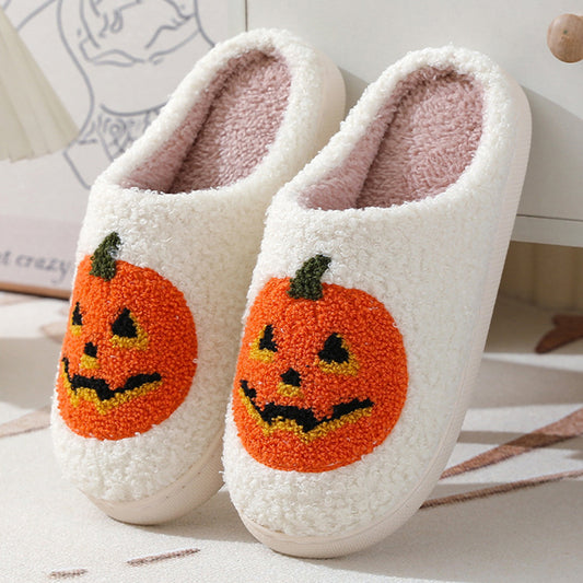 Halloween Pumpkin Winter Slippers for Men & Women