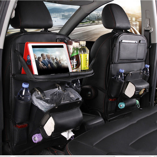 PU Leather Car Multifunction Seat Back Organizer with Tray
