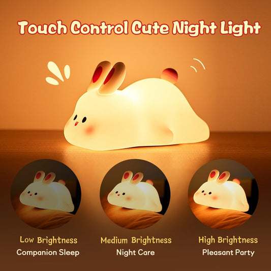 Cute LED Rabbit Touch Sensor Silicone Lamp