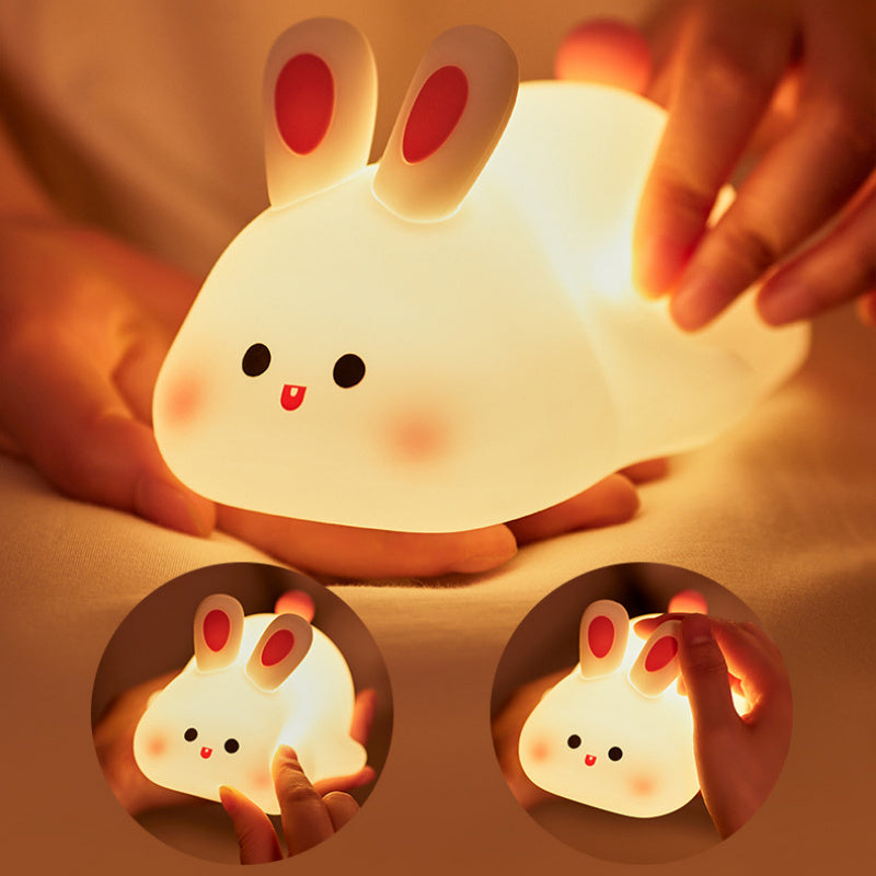 Cute LED Rabbit Touch Sensor Silicone Lamp