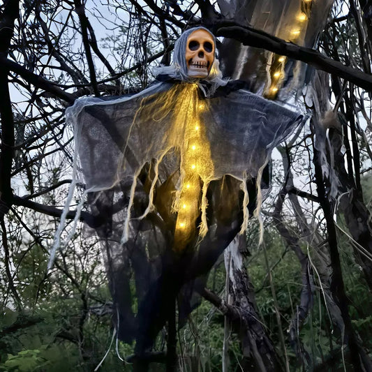 Halloween Outdoor Hanging Ghost Skull Skeleton Prop