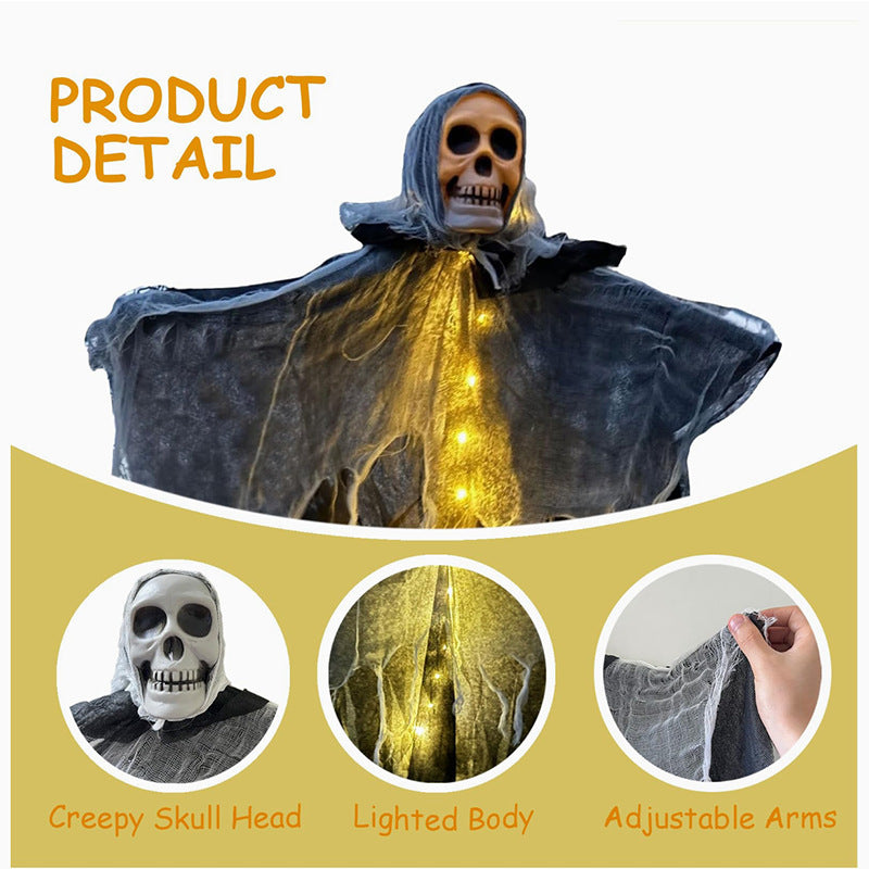 Halloween Outdoor Hanging Ghost Skull Skeleton Prop