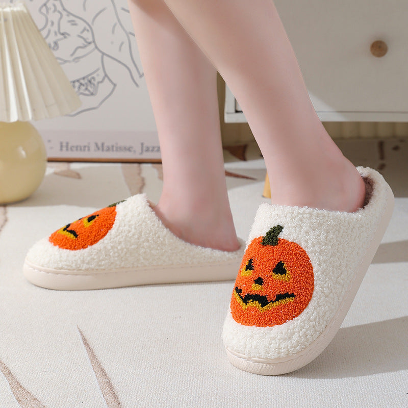 Halloween Pumpkin Winter Slippers for Men & Women