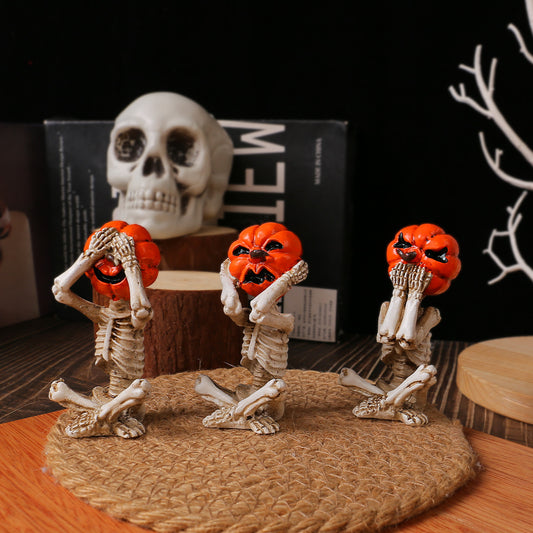 Pumpkin Head Skull Doll Ornaments