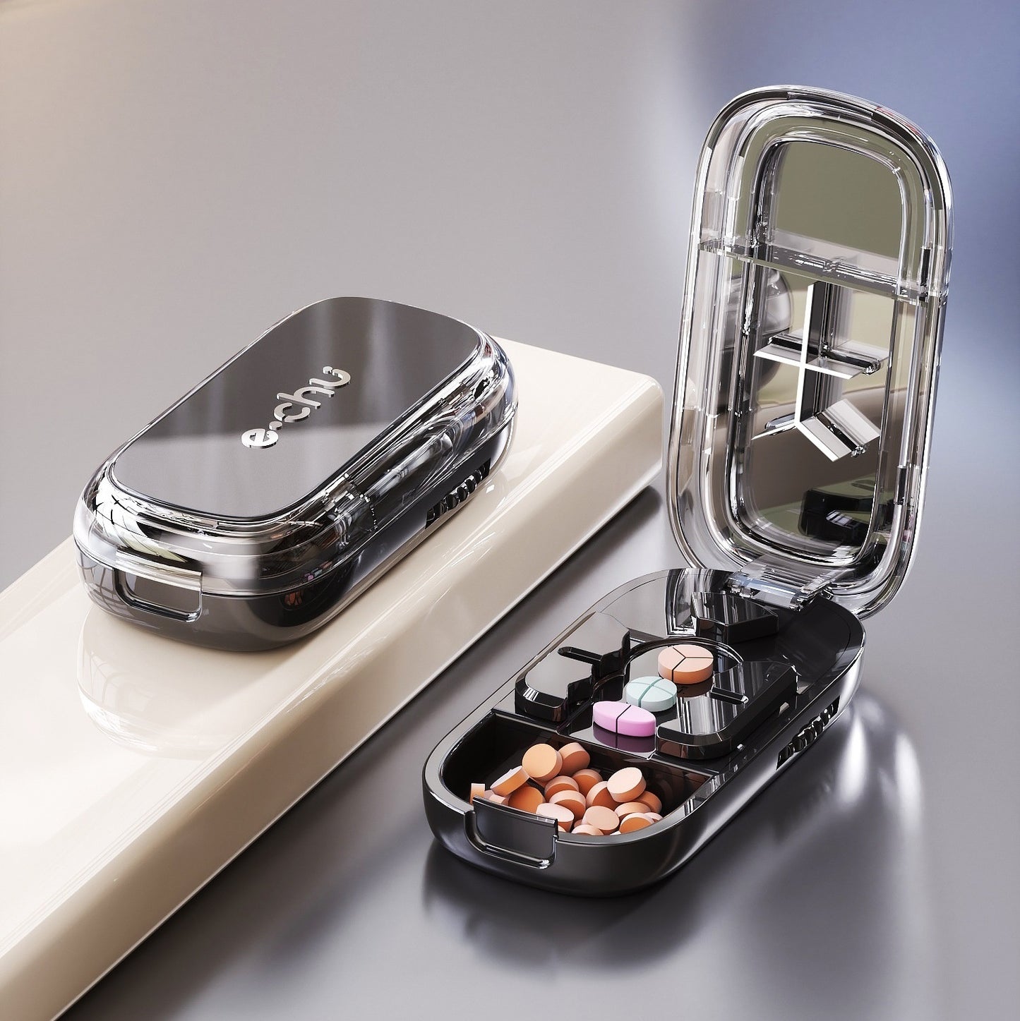 Sub-Packing Medicine Box & Pill Cutter