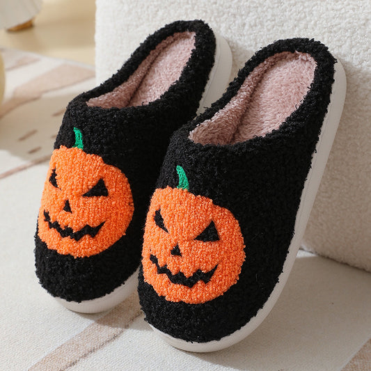 Halloween Pumpkin Winter Slippers for Men & Women