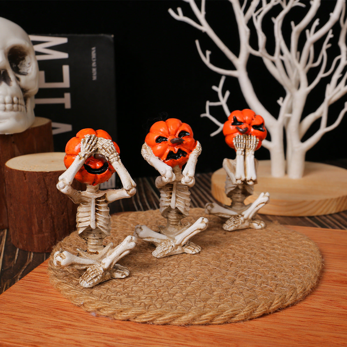 Pumpkin Head Skull Doll Ornaments